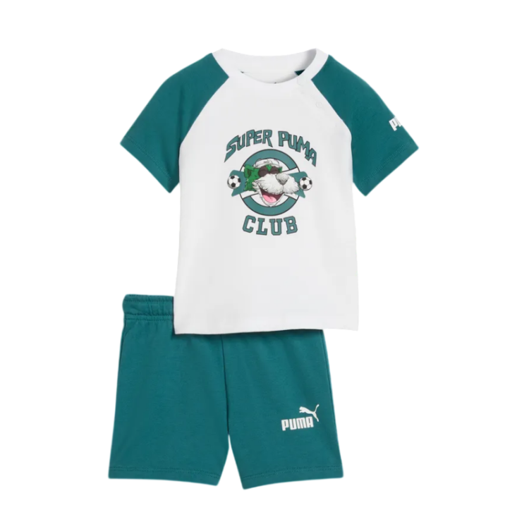 Puma SUPER PUMA Tee  Short Set "White-Green"