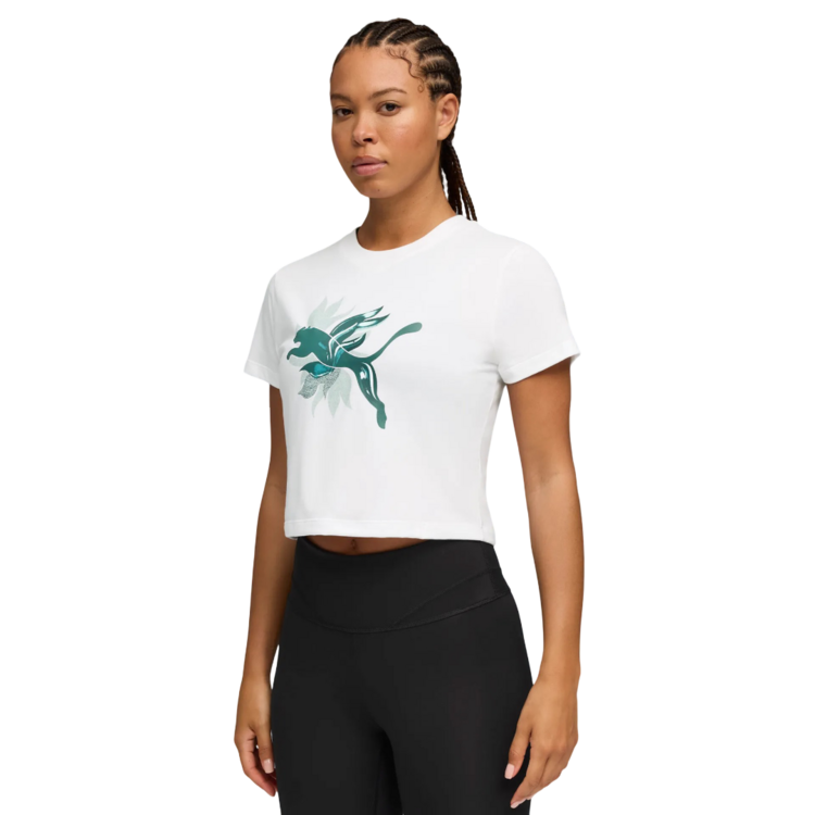 PUMA W GREEN TERRAINS FASHION GRAPHIC TEE "White"