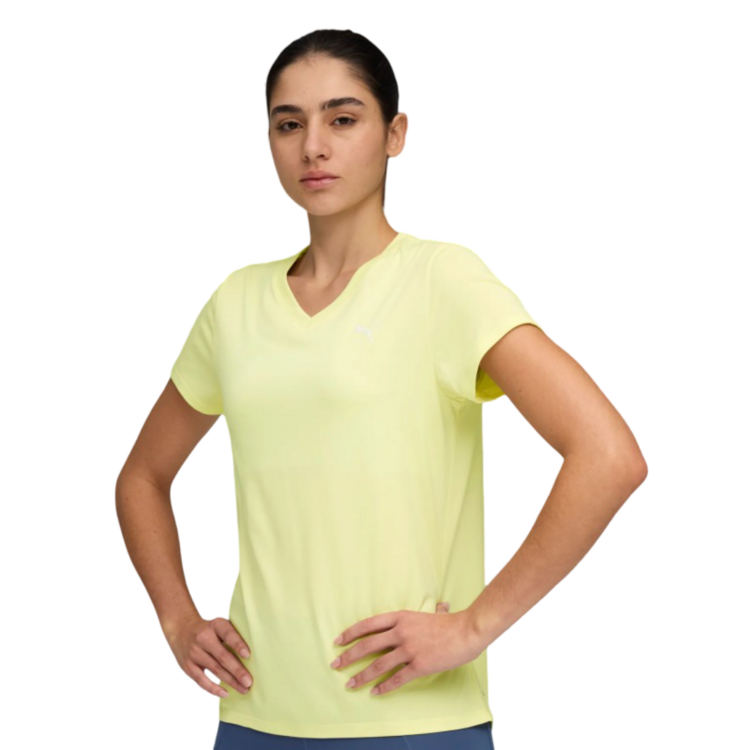 Puma W TAD ESSENTIAL VNECK Tee "Gold Moon"