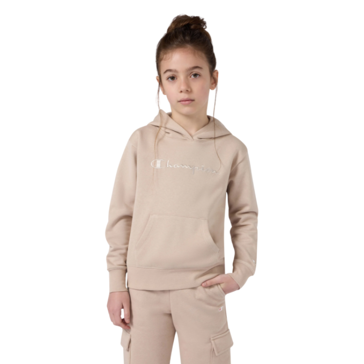 Sudadera Niña Champion Embroidery Logo "beige"