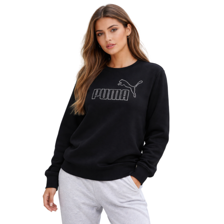 Sudadera Puma ESS Rhinestone CREW "Black"