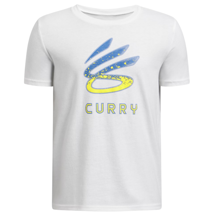 UA Boys' Curry Logo Tee "White"