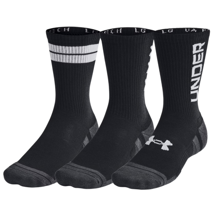 UA UnissexPerformance Tech 3-Pack Crew Socks "Black"