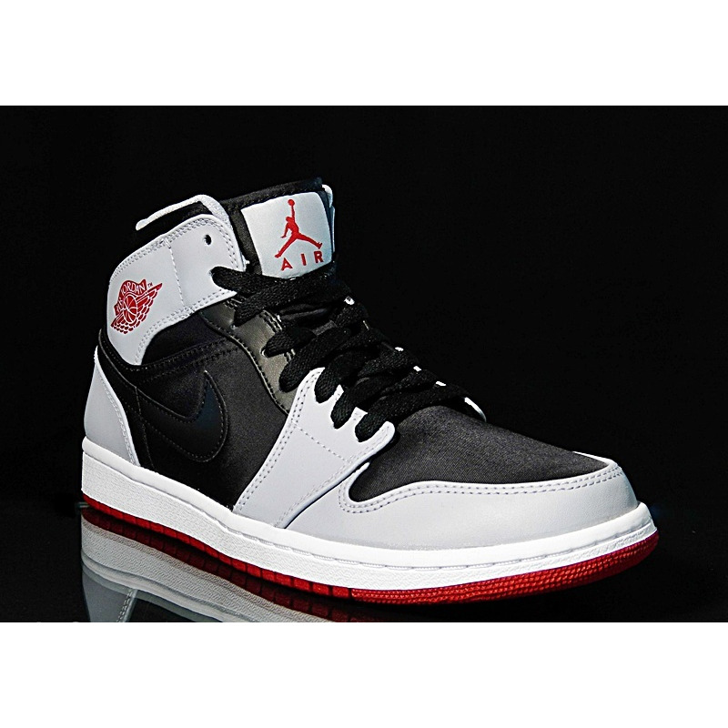 Air Jordan 1Mid 012 negro gris rojo