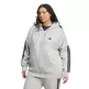 Adidas Essentials 3-Stripes Full-Zip Fleece Hoodie (Plus Size) "Grey"