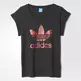 Adidas Originals W Camiseta Boyfriend Roll Up "Floral Print" (black)