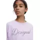 Desigual PLAIN T-SHIRT WITH RHINESTONE LOGO "purple"