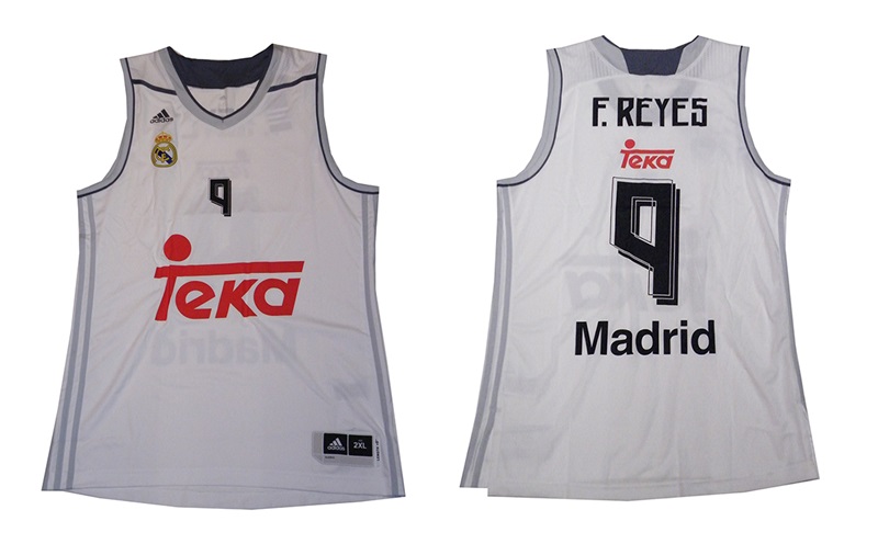 Camiseta F.Reyes #9# Real Madrid Basket 2015-2016 (blanco/gris)
