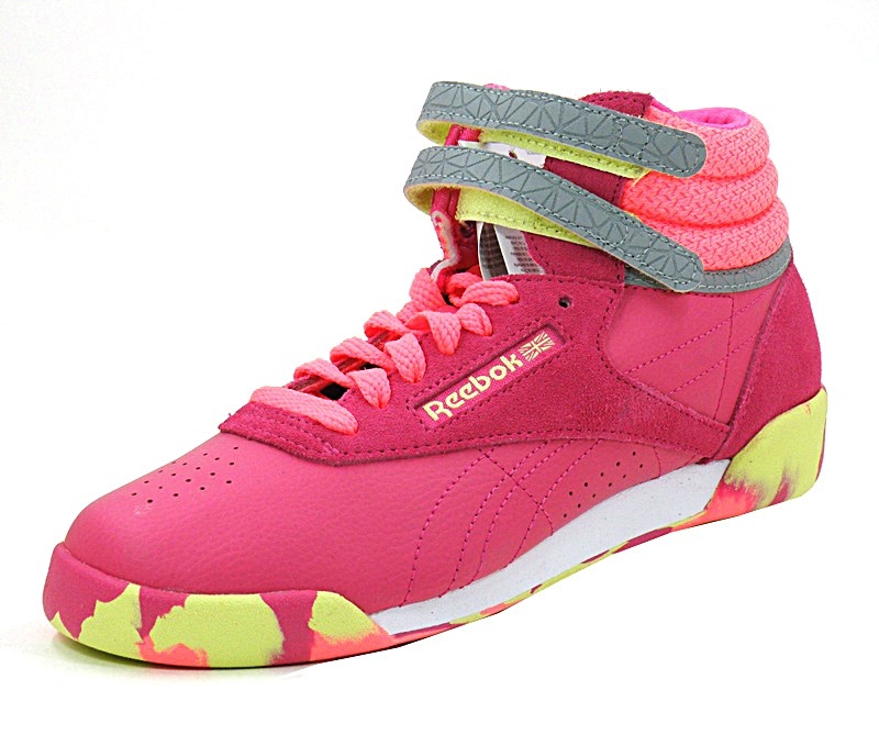 Reebok Freestyle HI Kids (pink/orangelectric/lime)
