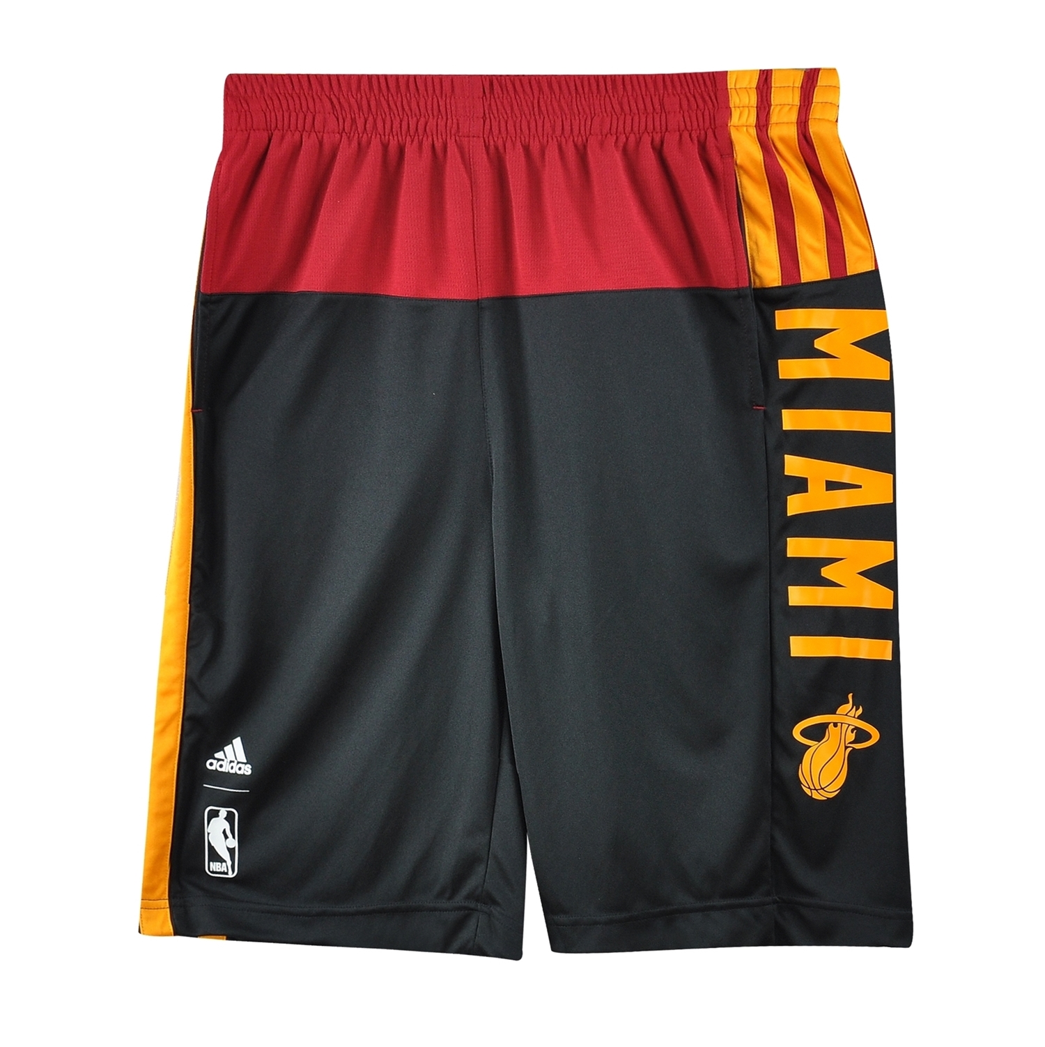Adidas Short Niño NBA Miami Heat Summer Run (negro/granate/amari