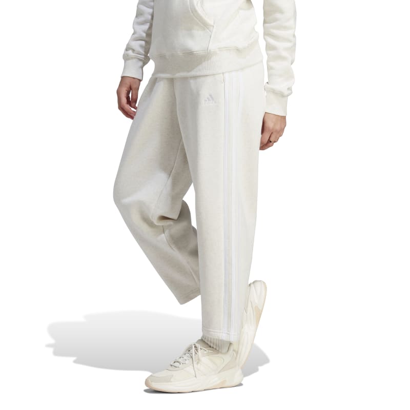 Adidas Essentials 3-Stripes Open Hem Fleece Pant Off White