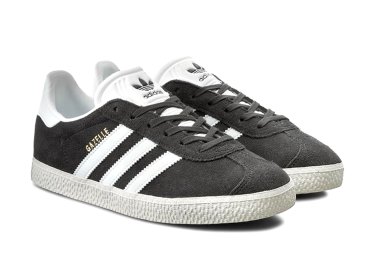 Adidas Originals Gazelle J (dark grey/white/gold metallic)
