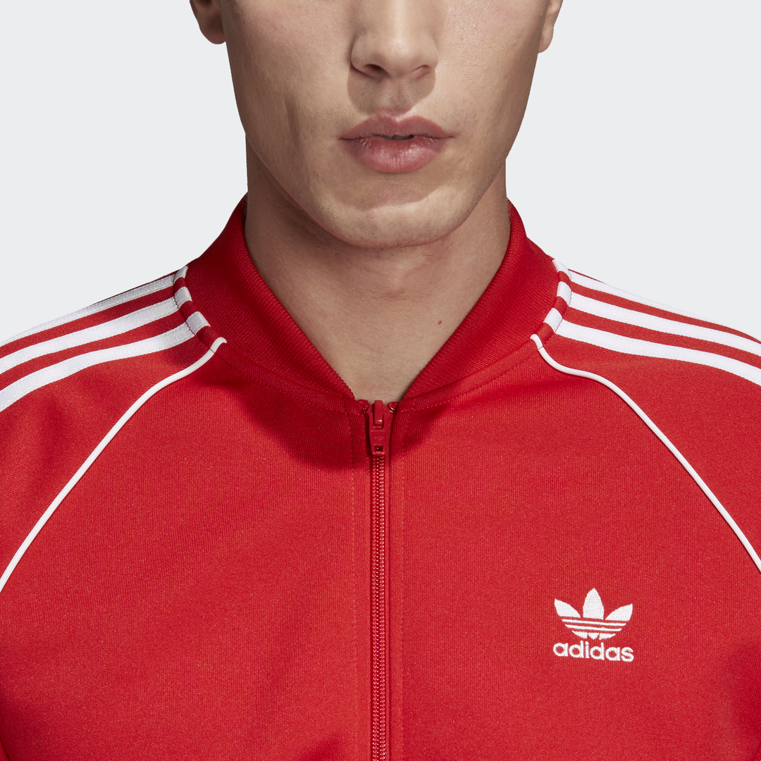 adidas sst track jacket collegiate red