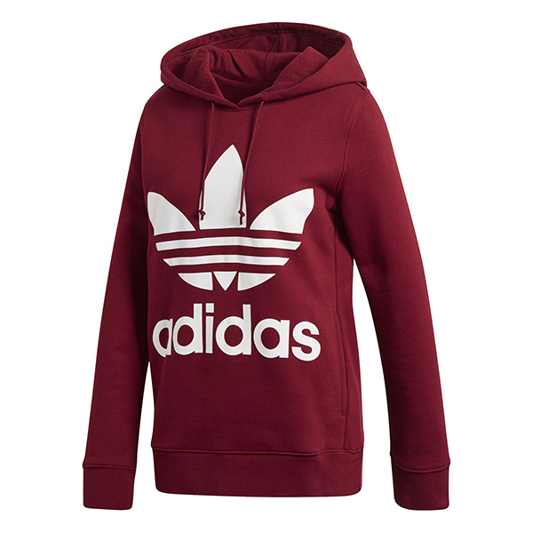 adidas originals trefoil hoodie burgundy