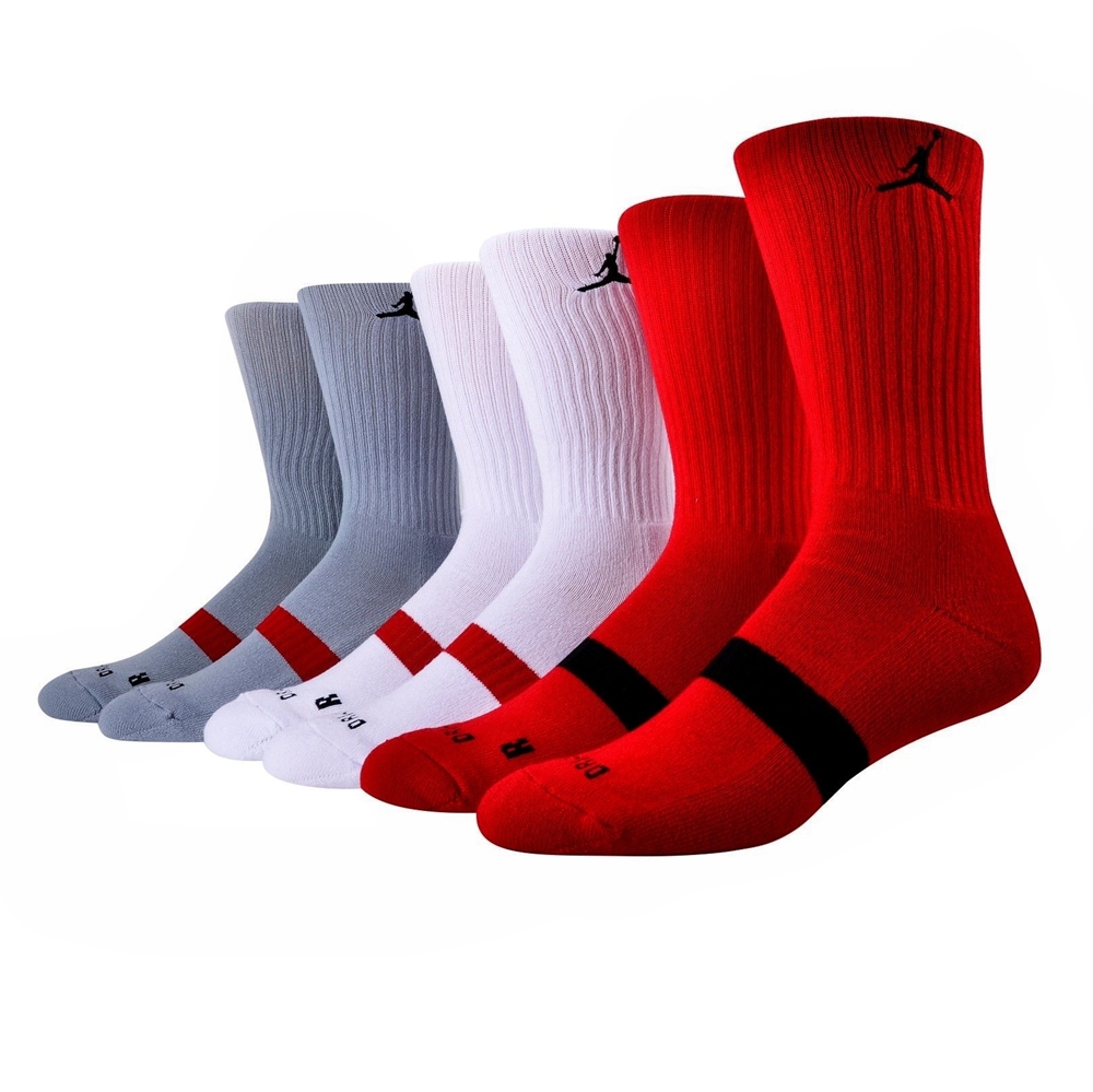 Jordan DriFIT Crew Sock (687/gym red/wolf grey/white)