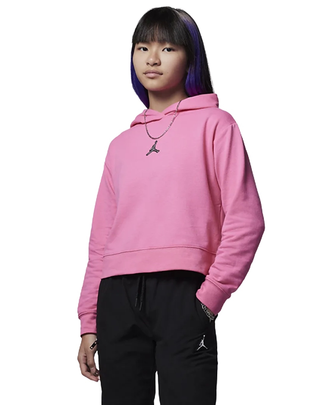 Jordan Girls Essentials Shine Pullover Hoodie Pinksicle