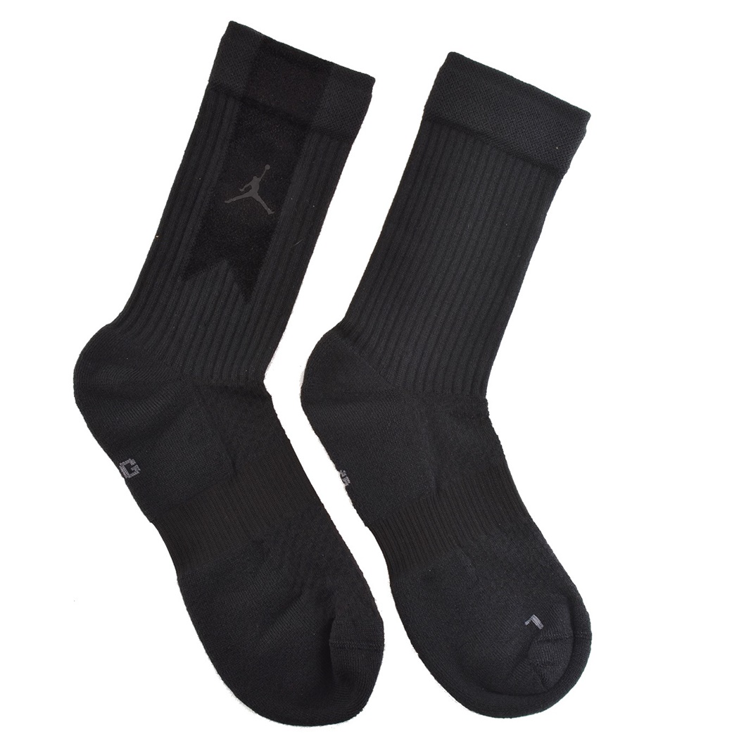 Jordan U Legacy Crew Sueded Lux Socks (Black)