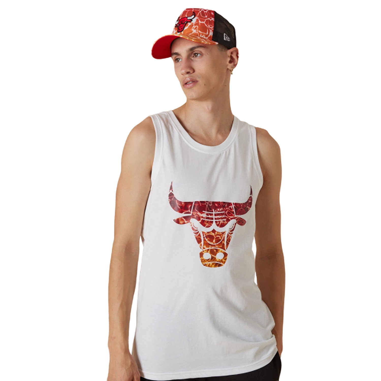 New Era NBA Chicago Bulls Team Water Print Logo Tank Top