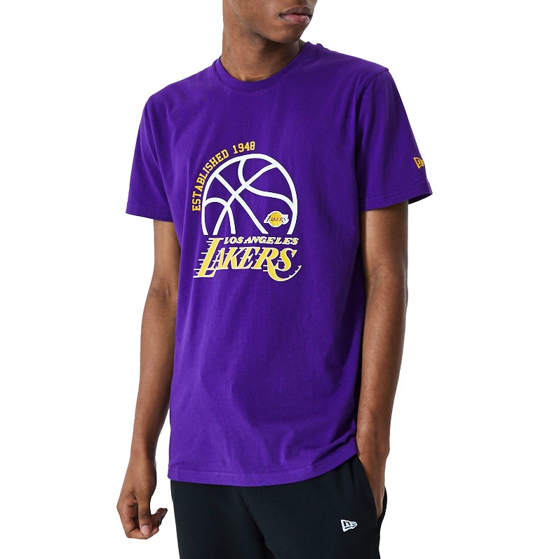 New Era NBA L.A Lakers Basketball Graphic T-Shirt (Purple)