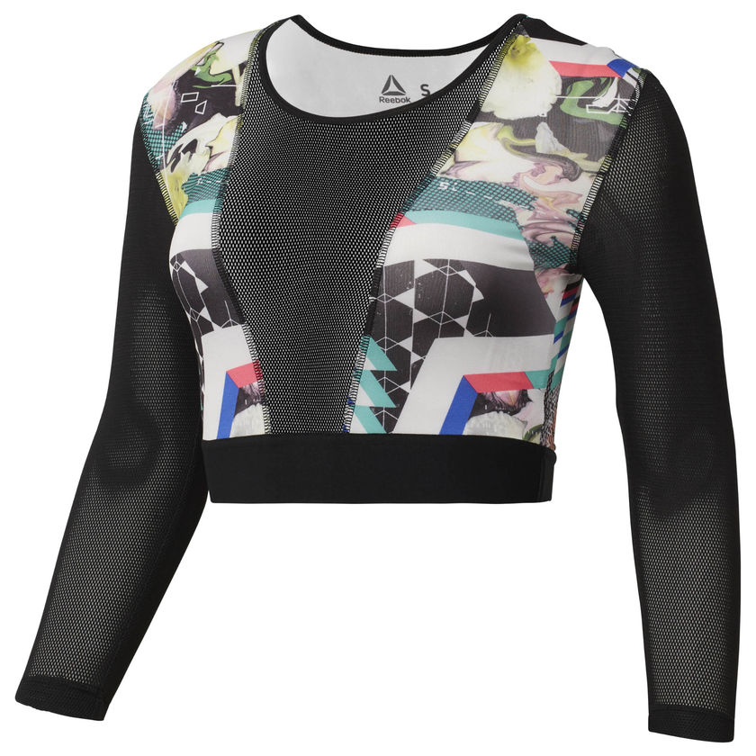 reebok long sleeve crop top