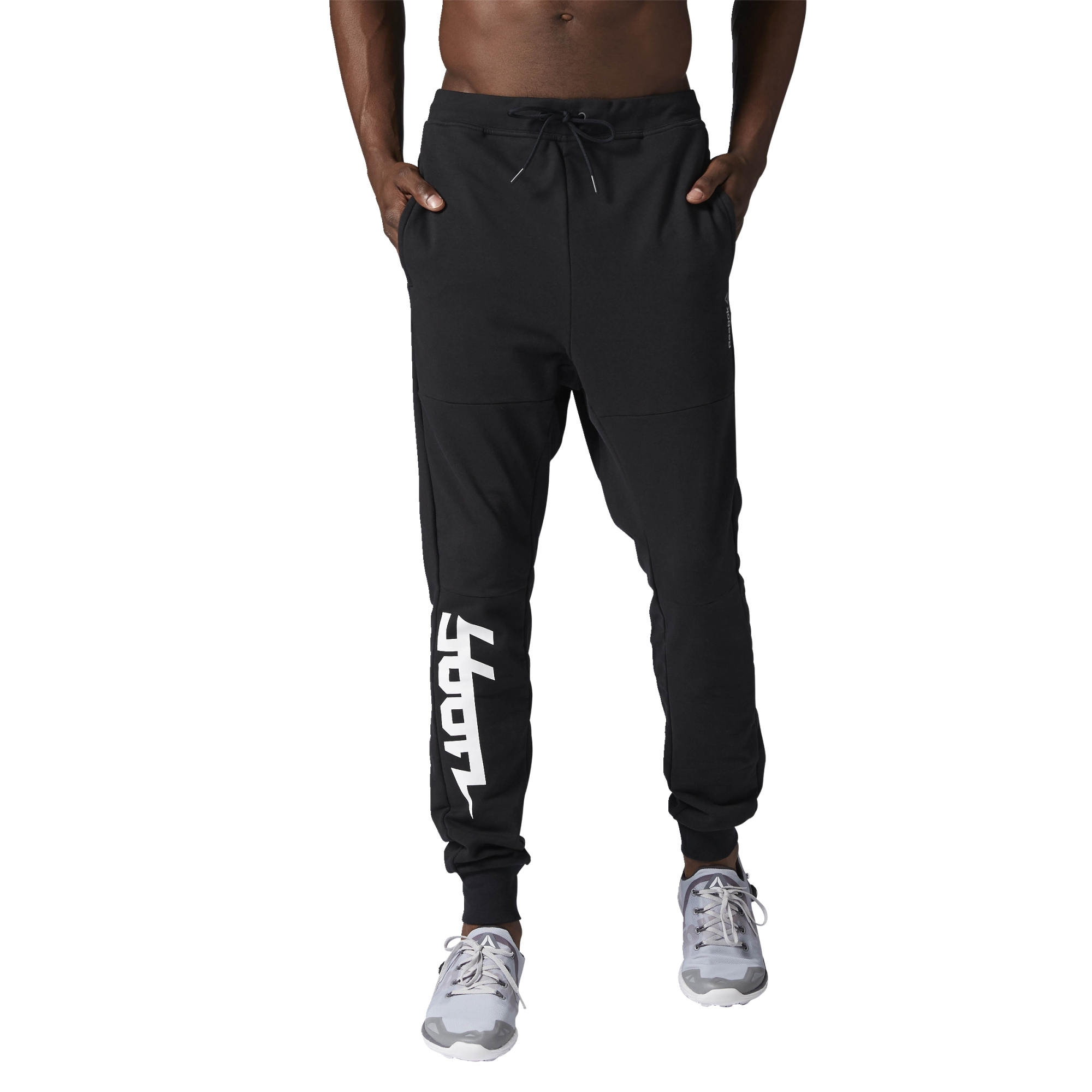 Reebok M Workout Ready Cotton Graphic Track Pant (black)