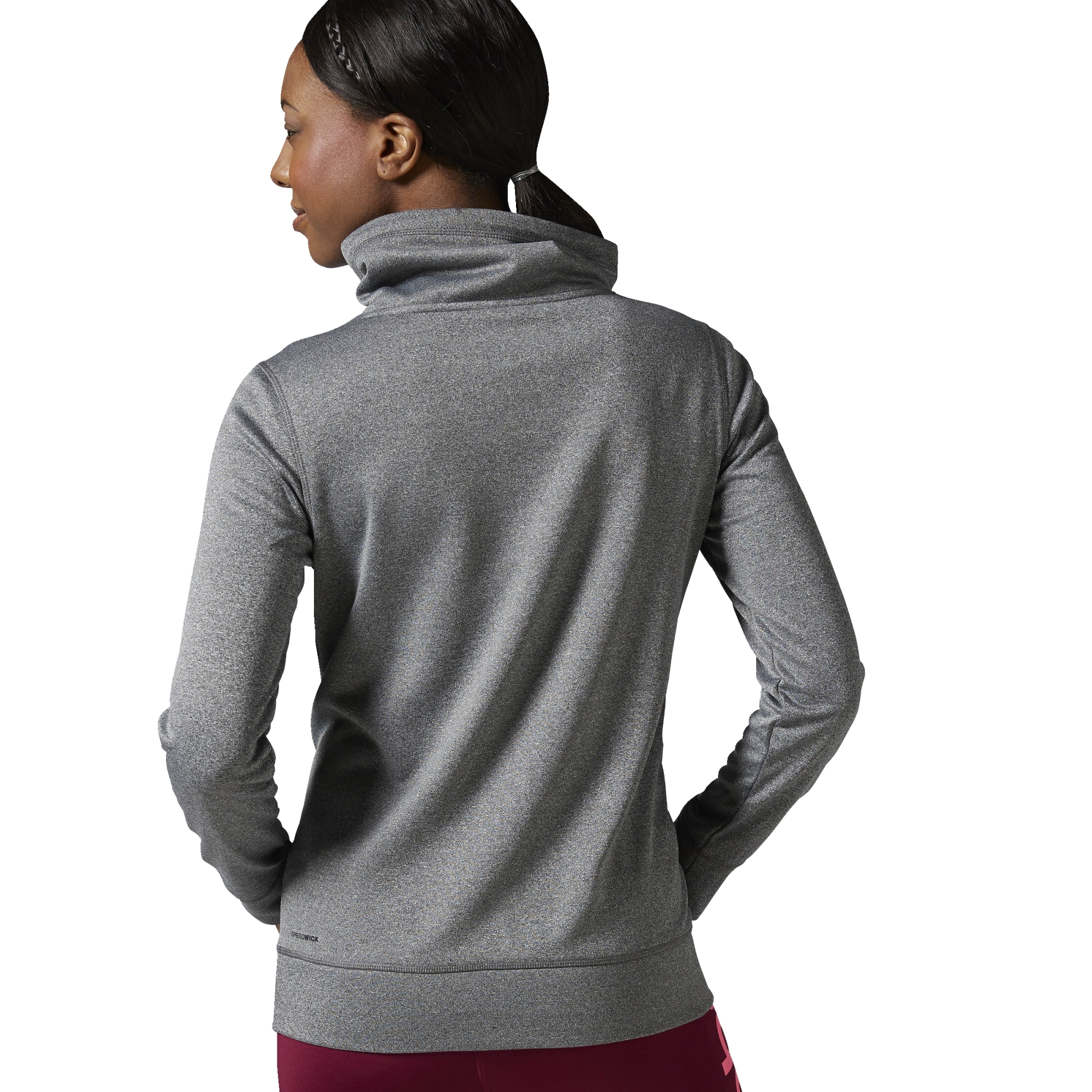 Reebok W Workout Ready Pullover Hoodie (dark grey heather/rebel
