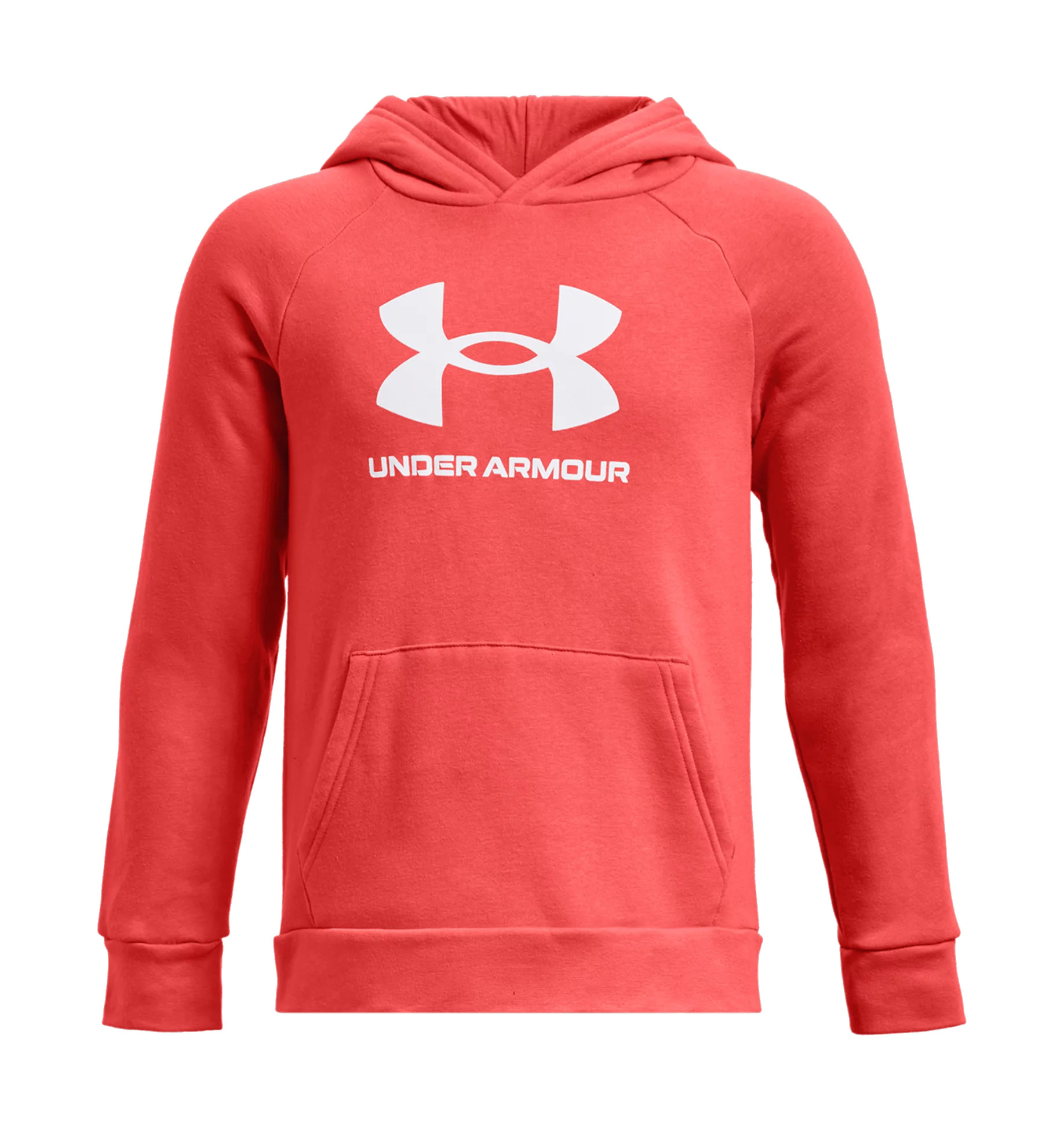 UA Boys' Rival Fleece Big Logo Hoodie Venom Red